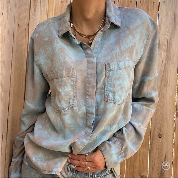 Thread & supply tie dyed button down shirt size small - Picture 1 of 10